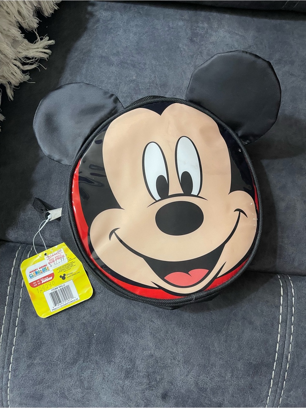 Disney Mickey Mouse Kids Round Ear Backpack in Black, Red, Cream